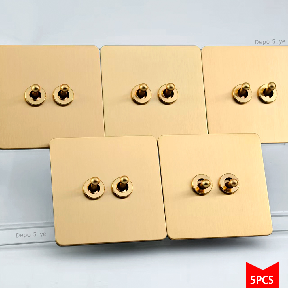 Home Improvement Guy - 5/10 STUKS Gouden Wandlamp Schakelaar Vintage